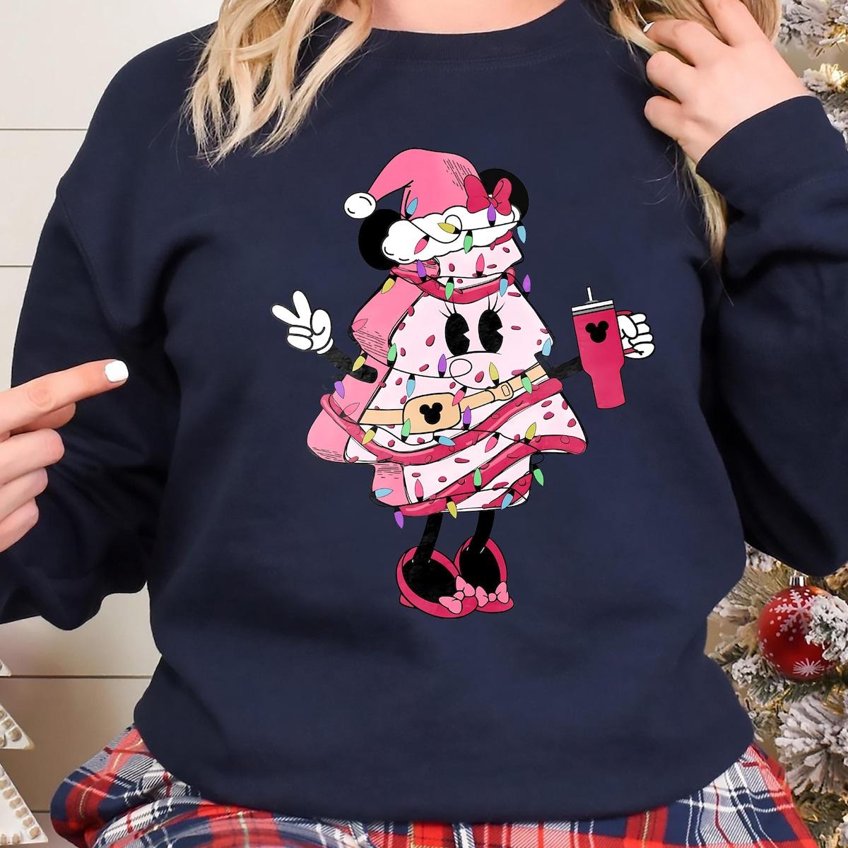 Minnie In Pink Christmas Tree Shirt 6