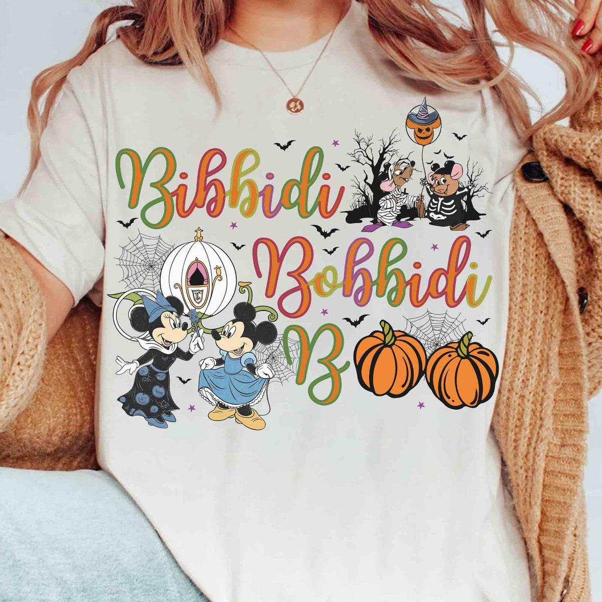 Minnie Mouse Cinderella Jaq And Gus Halloween Shirt 1