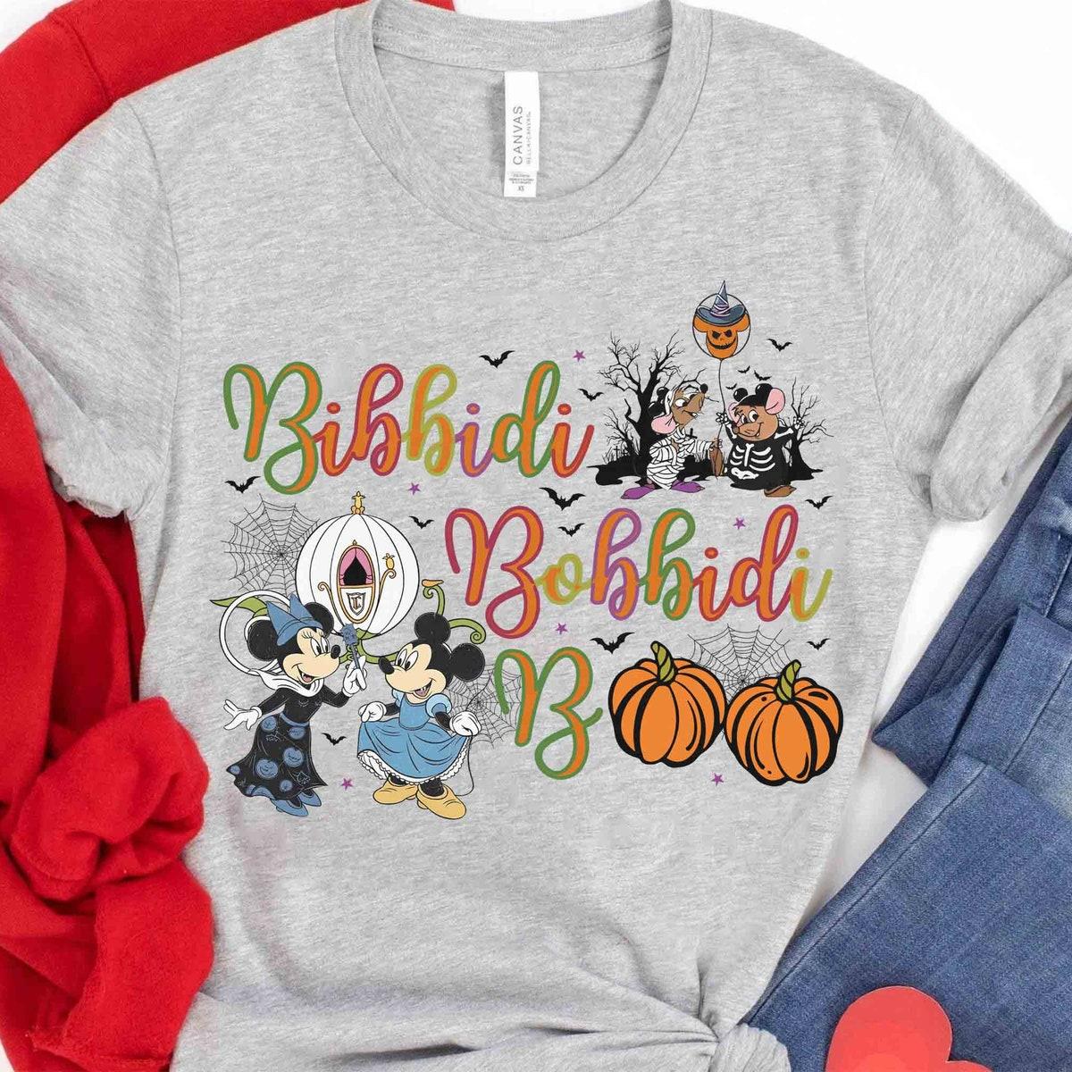 Minnie Mouse Cinderella Jaq And Gus Halloween Shirt 3