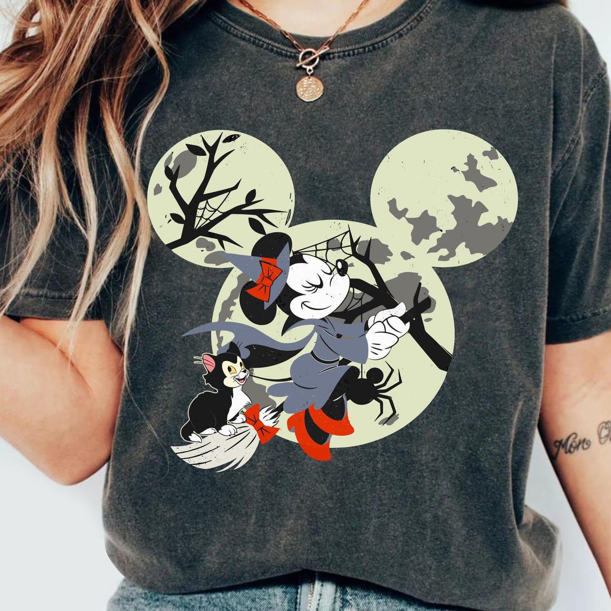 Minnie Mouse Witch Flying Halloween Shirt 1