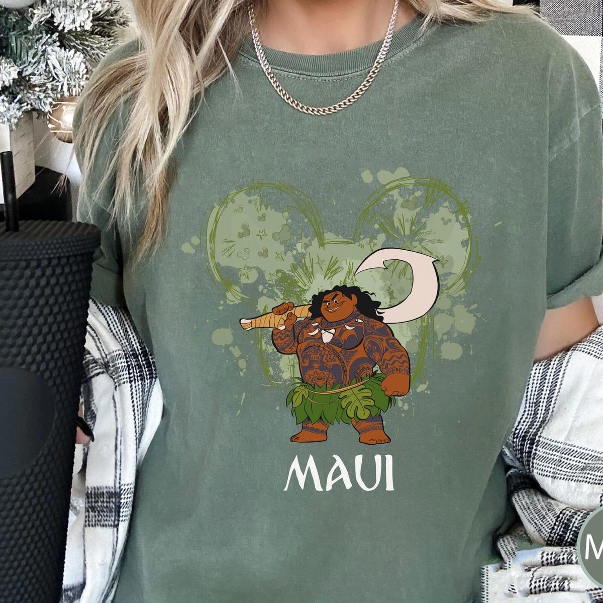 Moana Characters Mickey Minnie Ears Watercolor Shirt 3