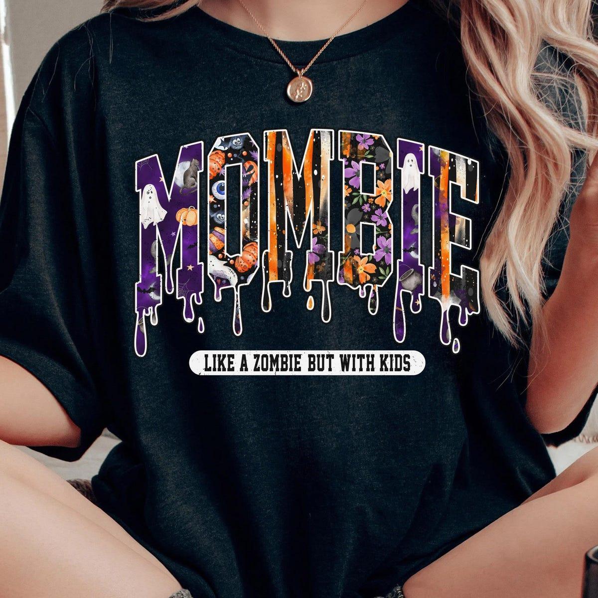 Mombie Like Zombie But With Kids Mom Zombie Halloween Shirt 1