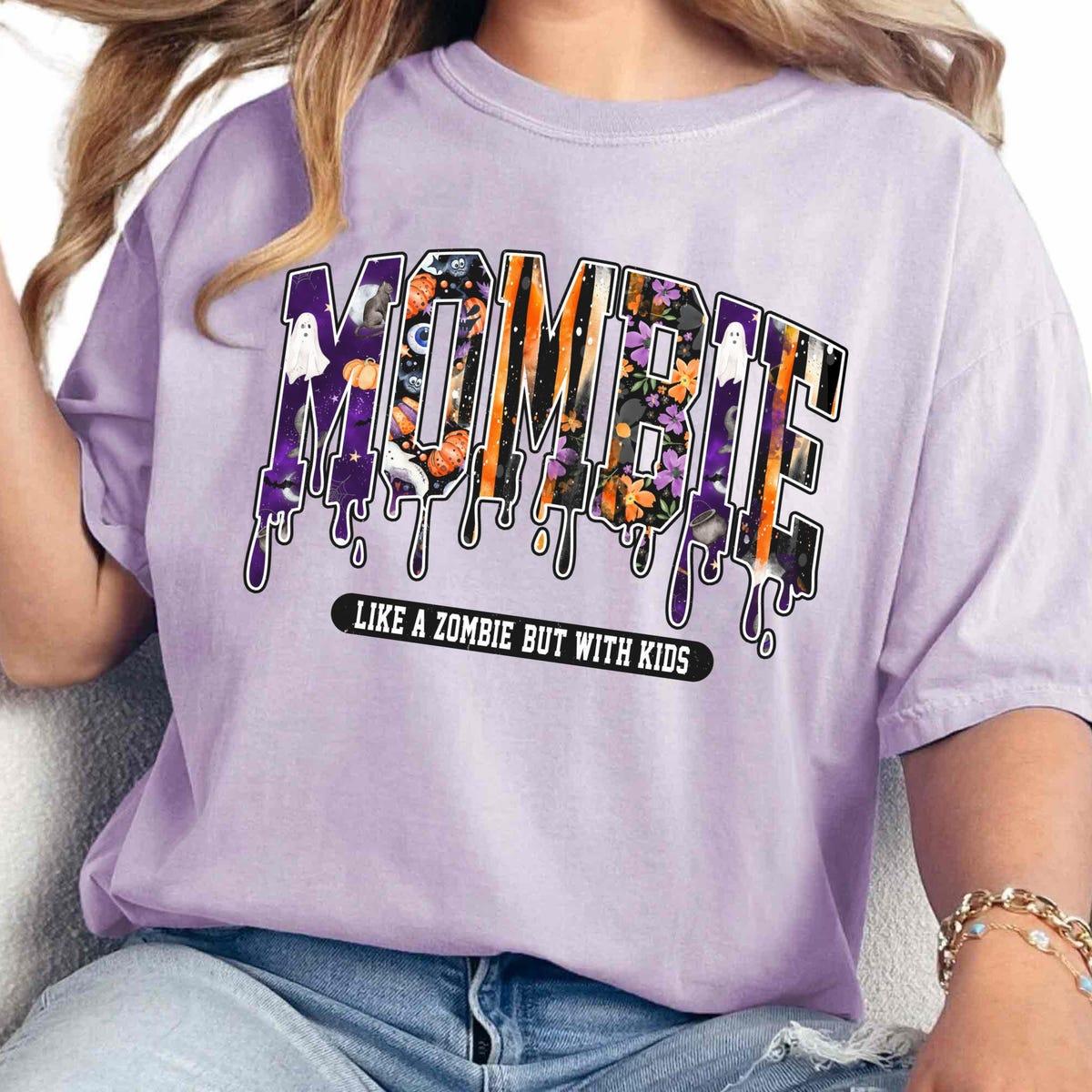 Mombie Like Zombie But With Kids Mom Zombie Halloween Shirt 4