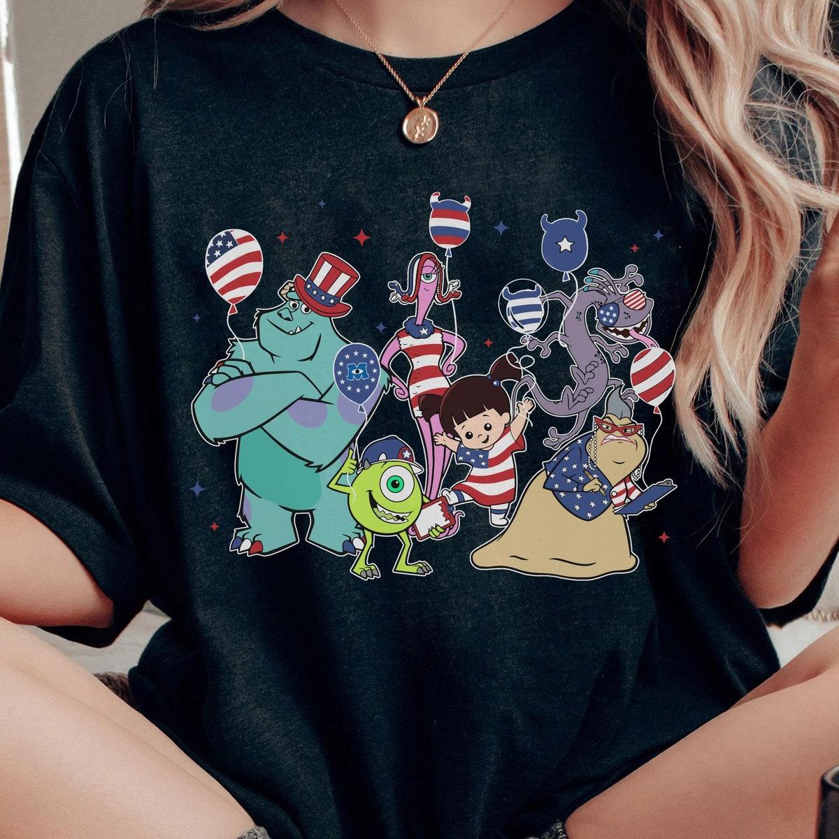 Monsters Inc Characters With Balloon 4th Of July Shirt 1