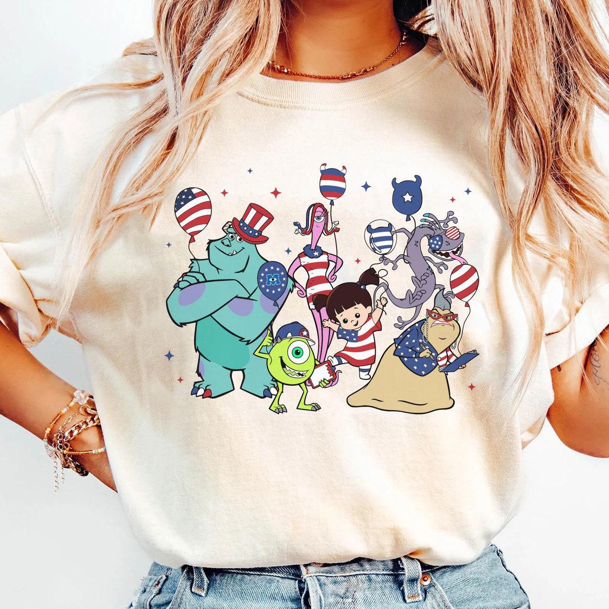 Monsters Inc Characters With Balloon 4th Of July Shirt 4