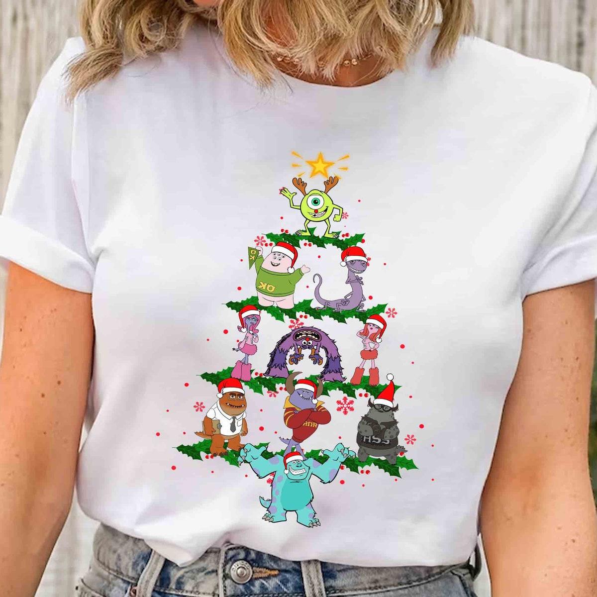 Monsters University Group Christmas Tree Shirt 1