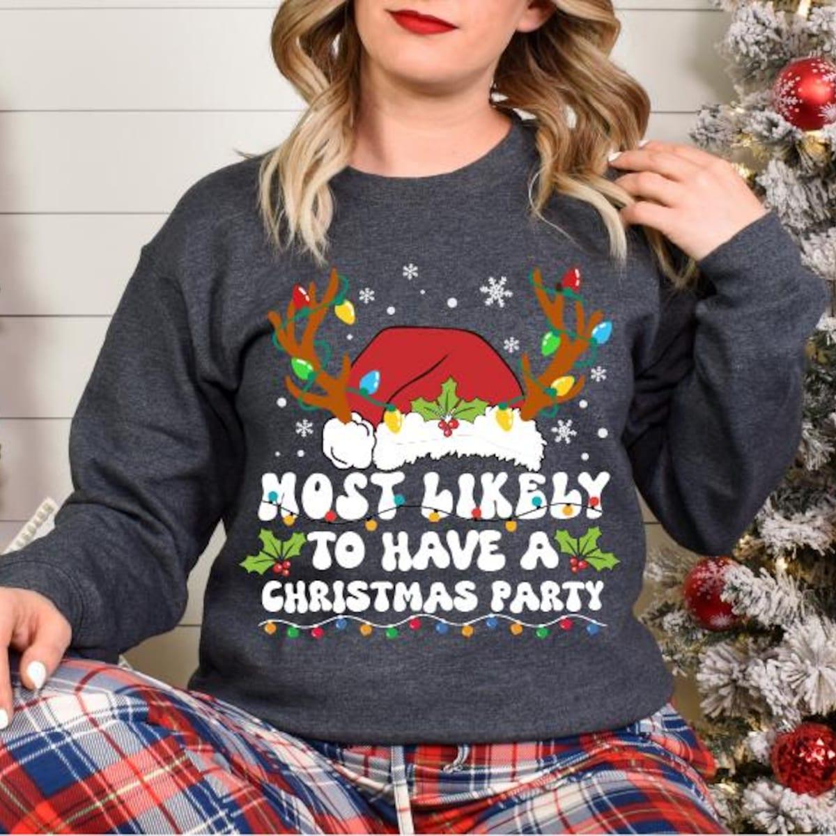 Most Likely Custom Text X mas Christmas Theme Shirt 5