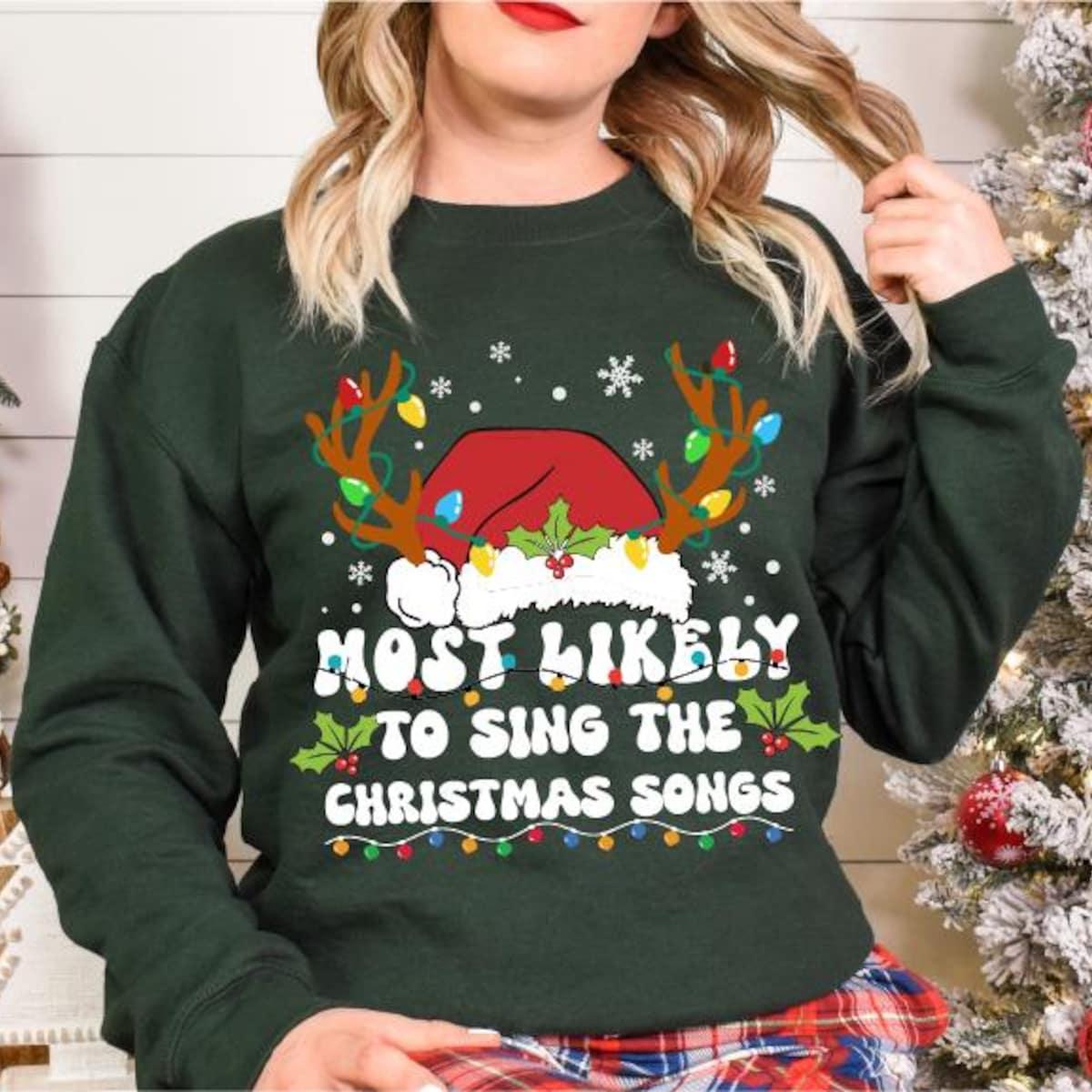 Most Likely Custom Text X mas Christmas Theme Shirt 6