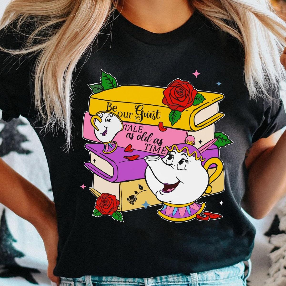 Mrs Potts And Chip With Books Beauty And The Beast Shirt 1