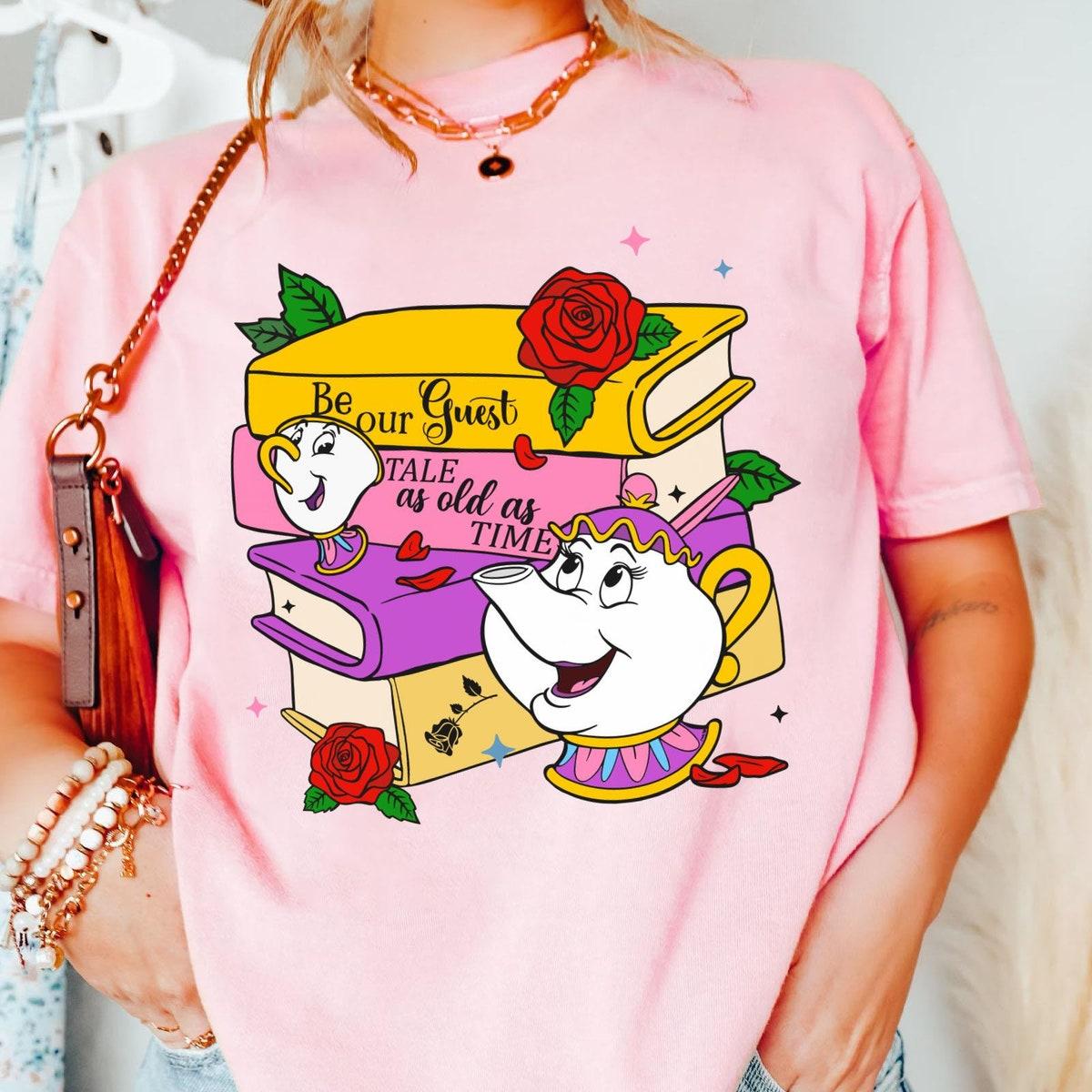 Mrs Potts And Chip With Books Beauty And The Beast Shirt 2