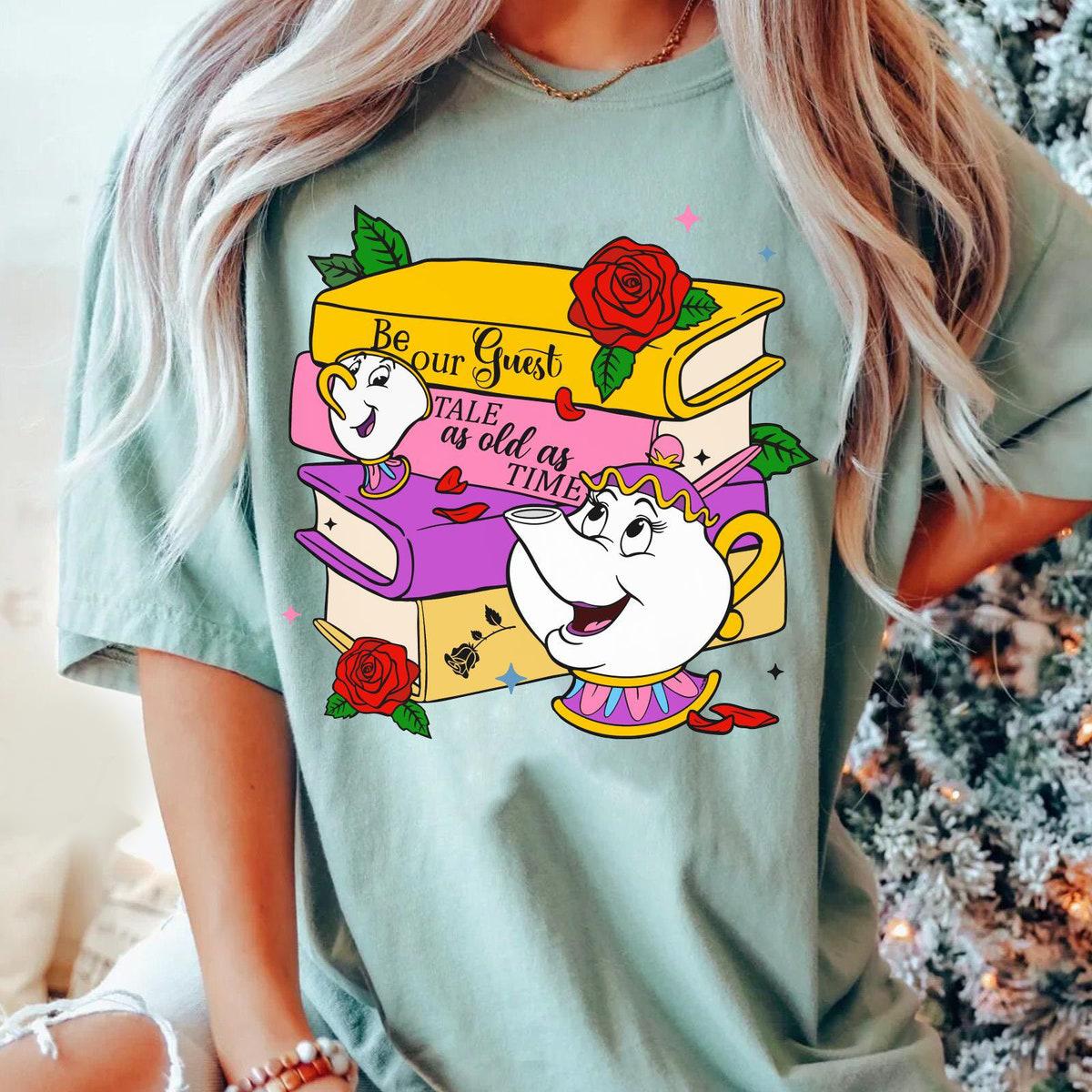 Mrs Potts And Chip With Books Beauty And The Beast Shirt 4