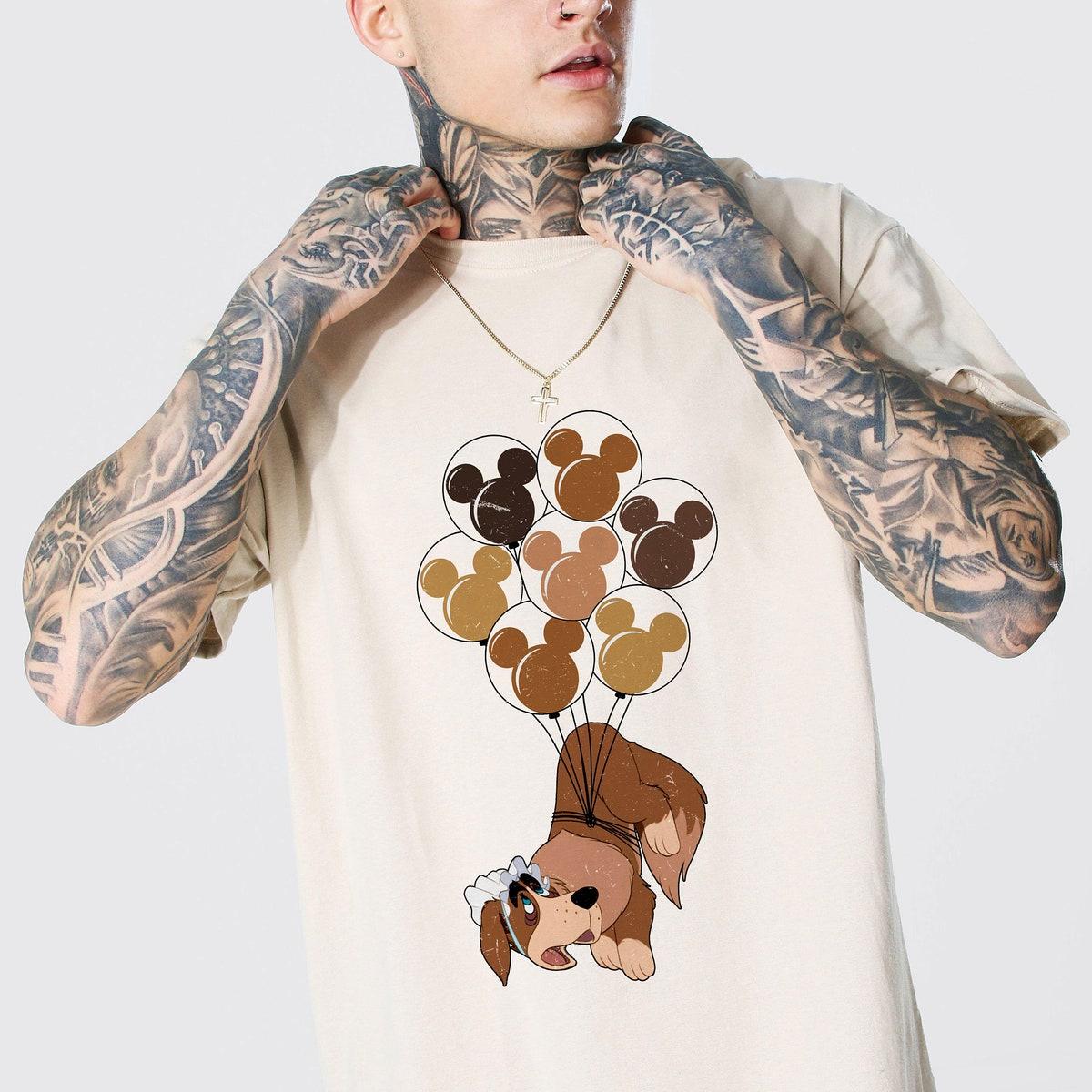 Nana Dog Mickey Balloons Brown Palette Peter Pan Shirt 5