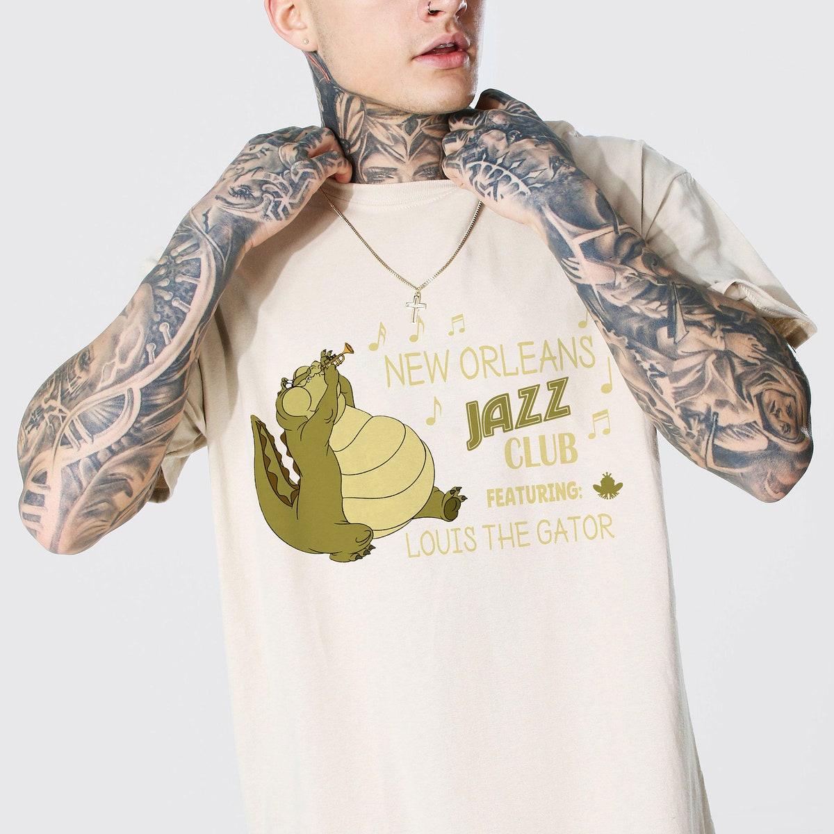 New Orleans Jazz Club Louis The Gator Princess Tiana Shirt 4