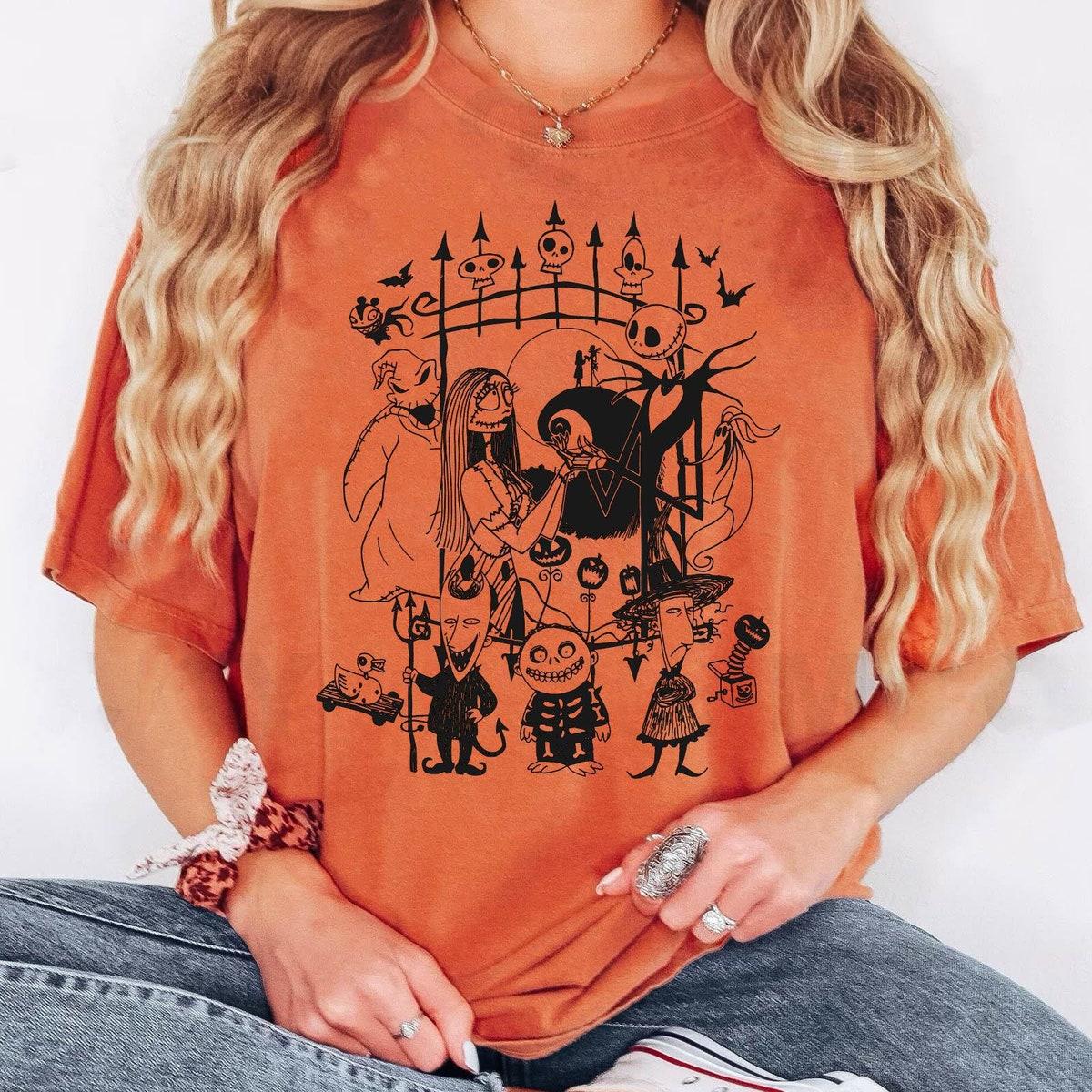 Nightmare Before Christmas Characters Disney Halloween Matching Shirt 3