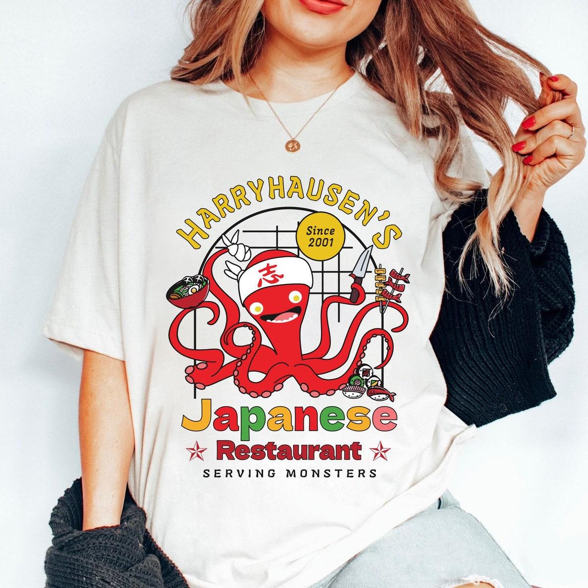 Octopus Chef Harryhausen's Japanese Restaurant Disney Monster Inc Shirt 1