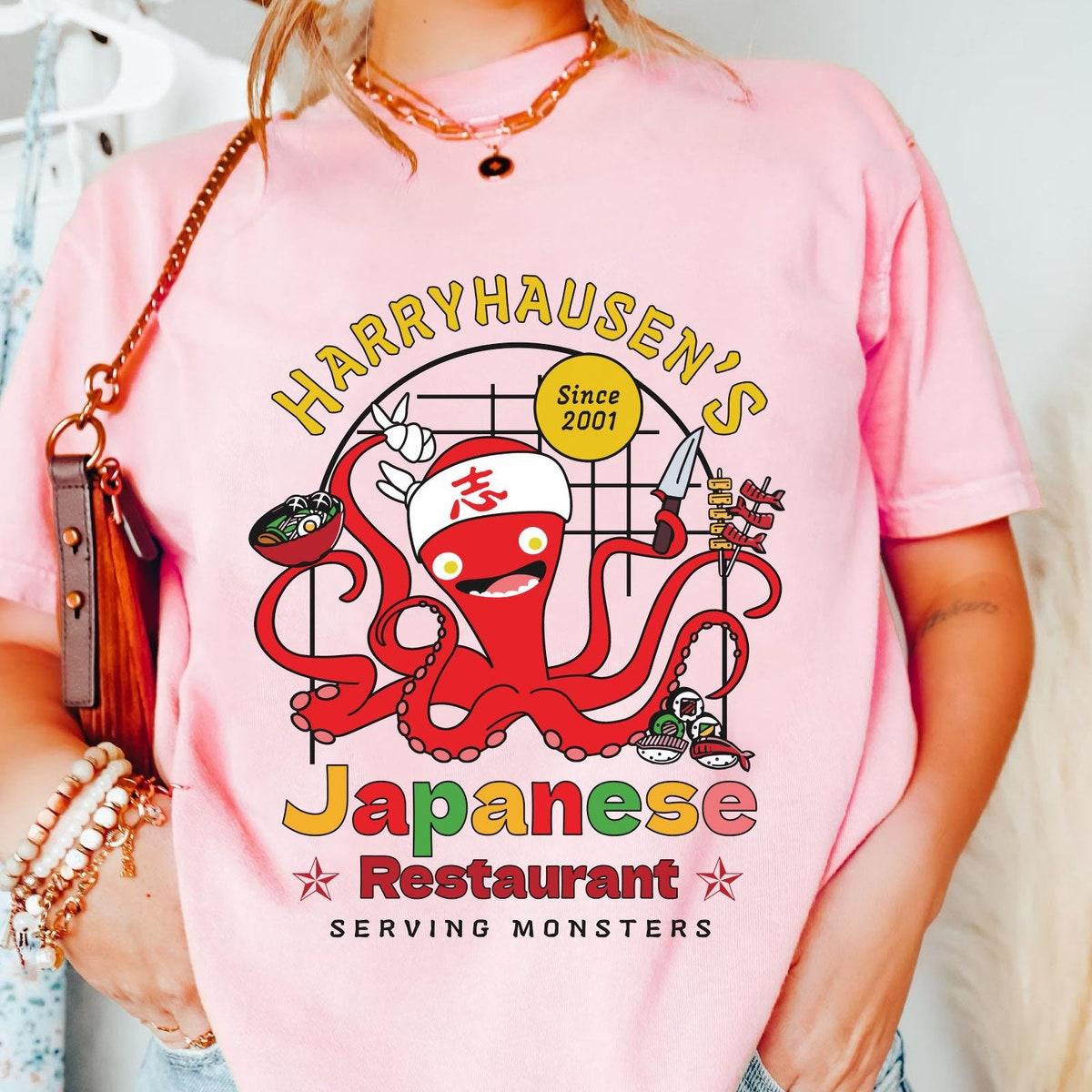 Octopus Chef Harryhausen's Japanese Restaurant Disney Monster Inc Shirt 2