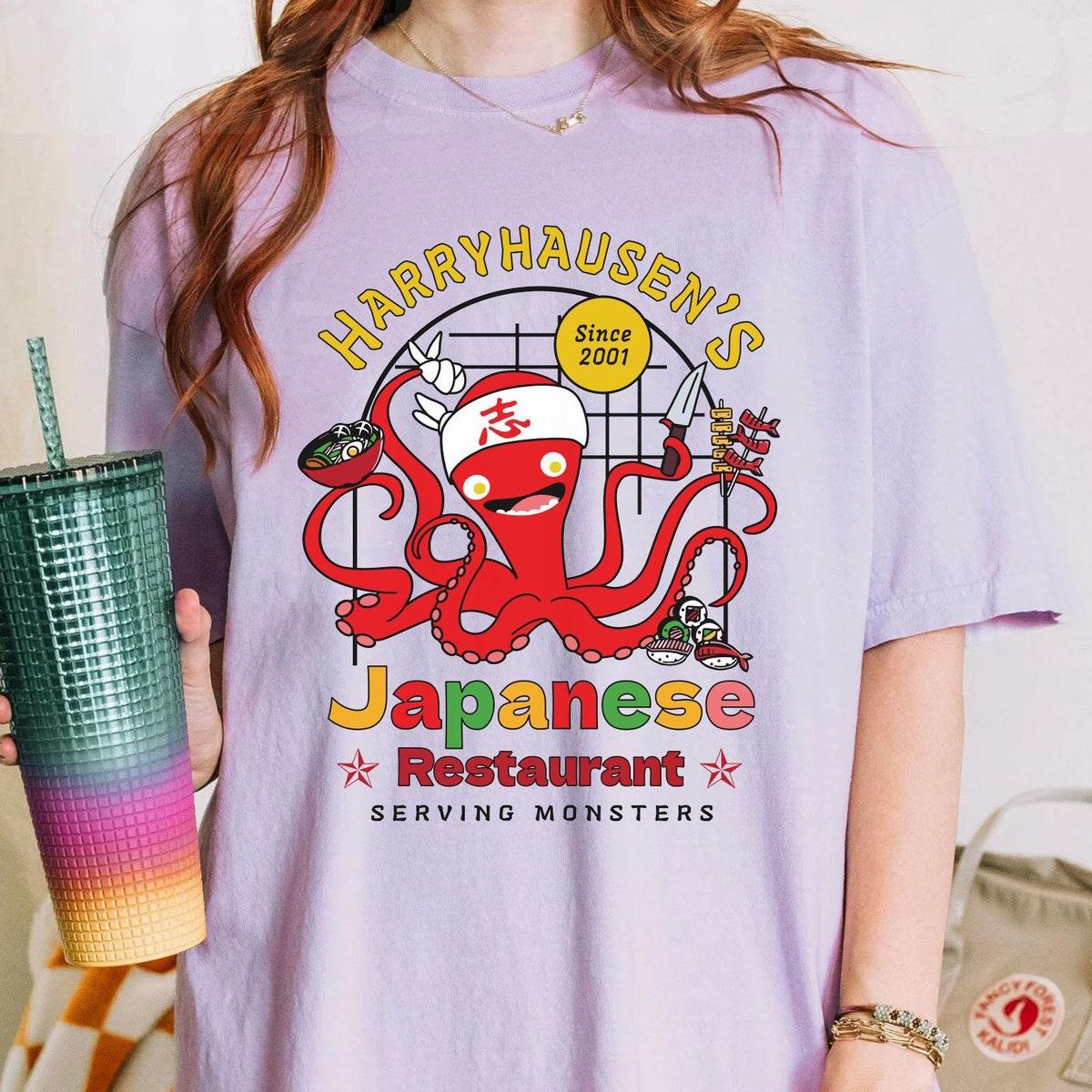 Octopus Chef Harryhausen's Japanese Restaurant Disney Monster Inc Shirt 3