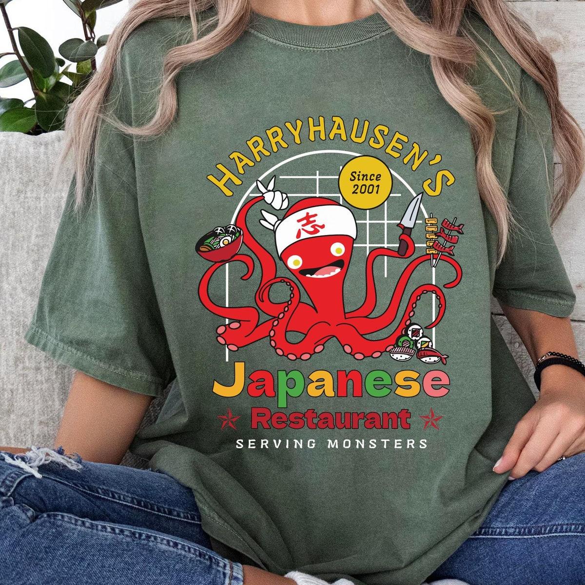 Octopus Chef Harryhausen's Japanese Restaurant Disney Monster Inc Shirt 4