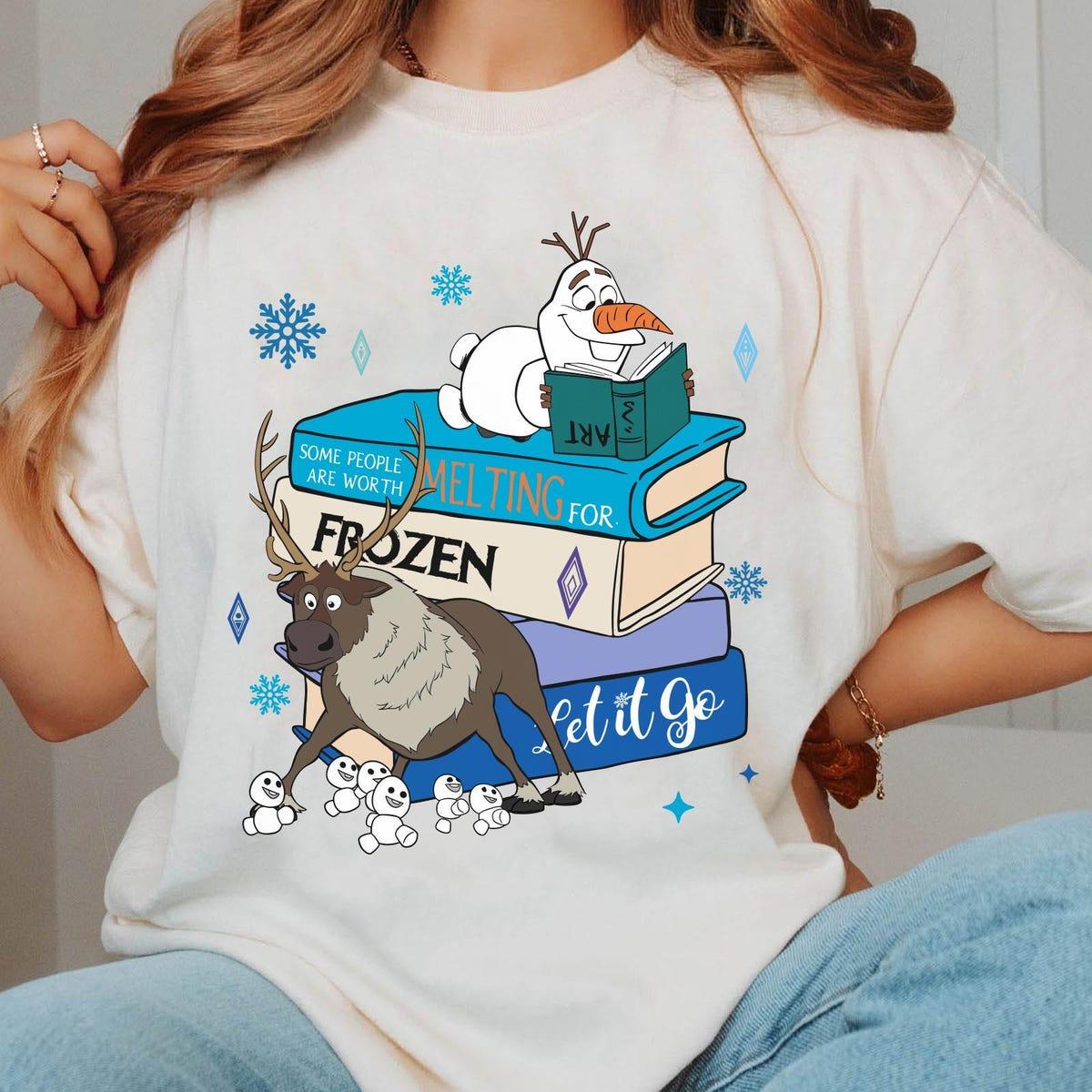 Olaf And Sven With Books Disney Frozen Shirt 2