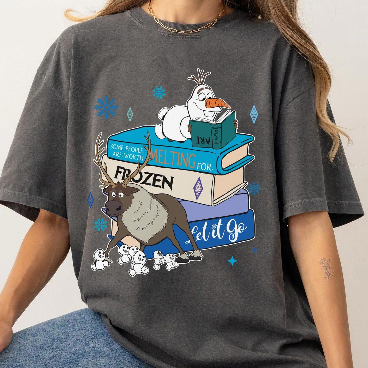 Olaf And Sven With Books Disney Frozen Shirt 3