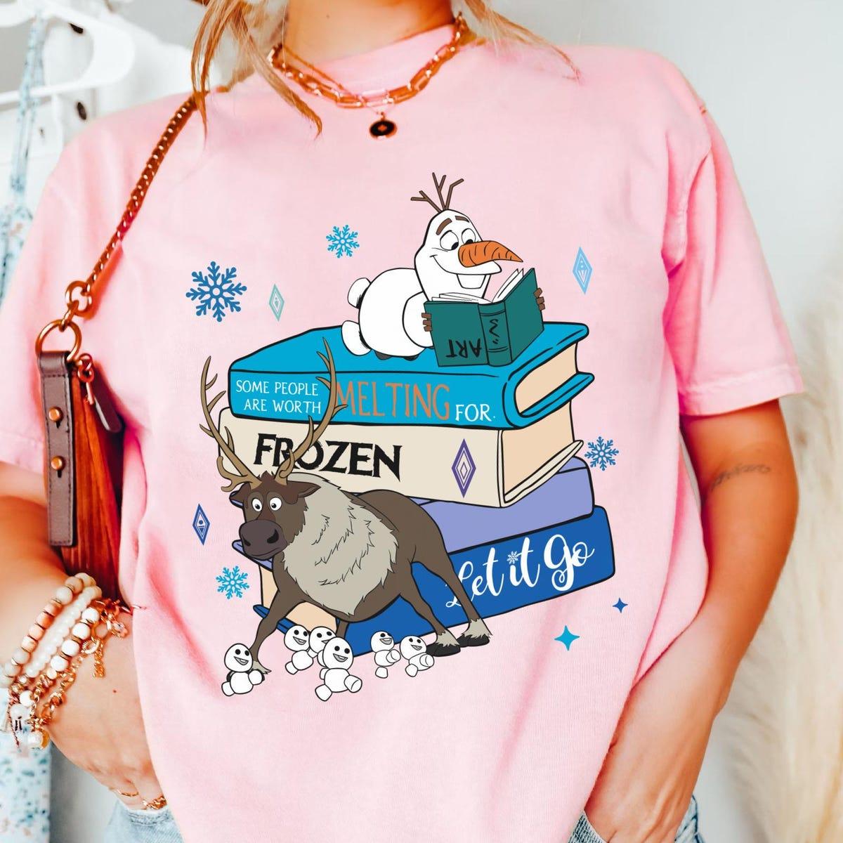 Olaf And Sven With Books Disney Frozen Shirt 5