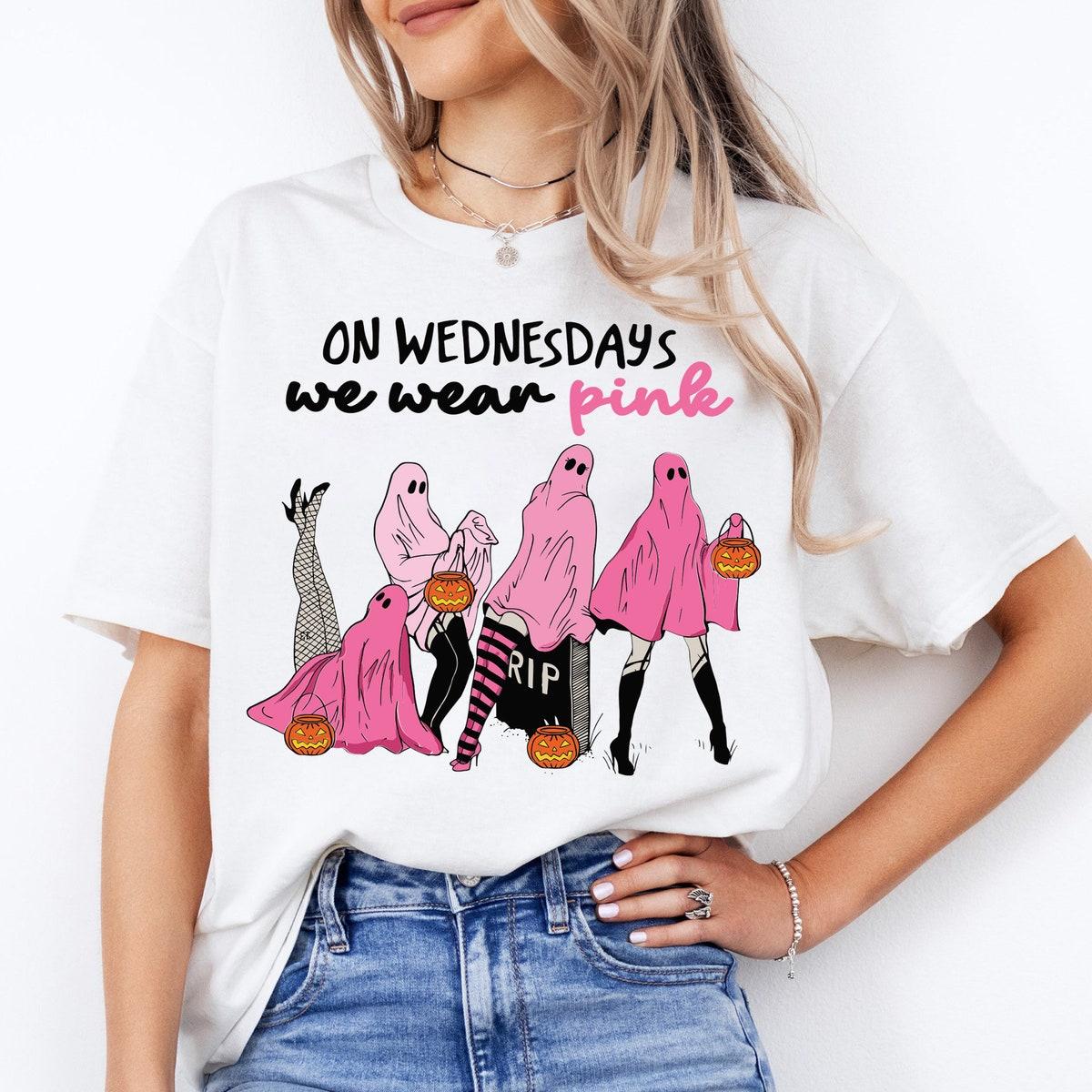 On Wednesday We Wear Pink Halloween Shirt 3