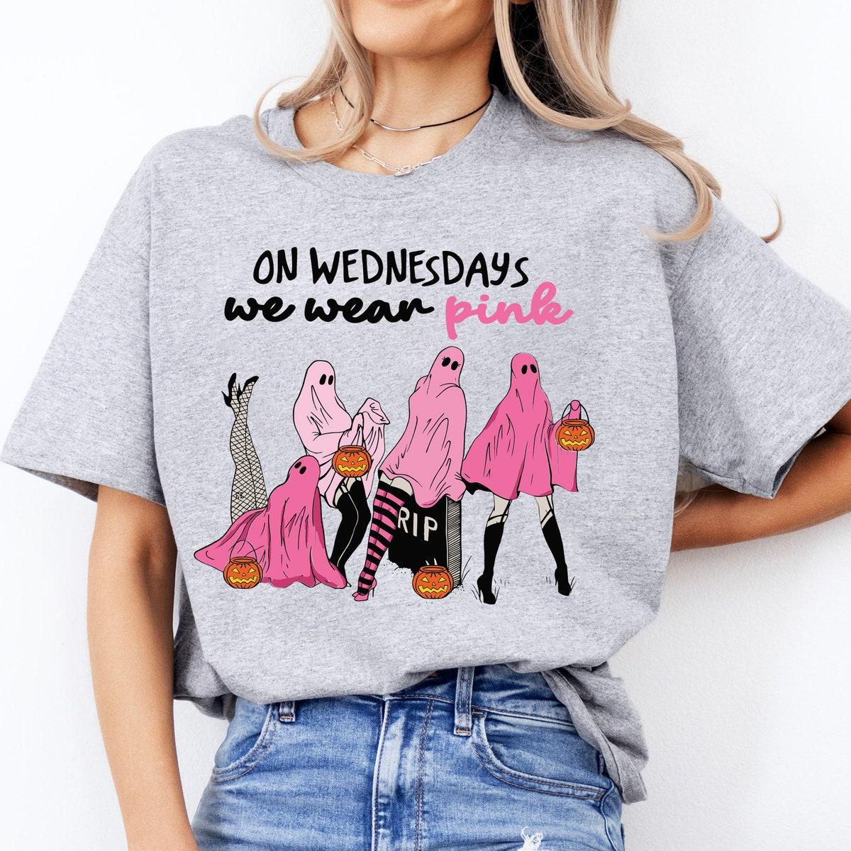 On Wednesday We Wear Pink Halloween Shirt 4