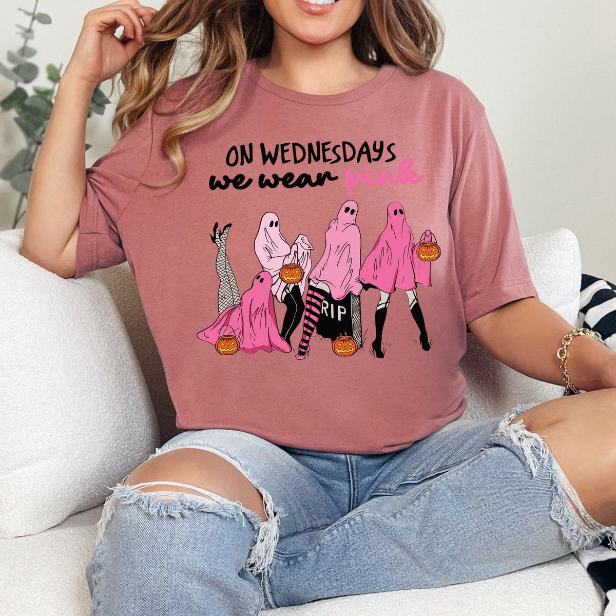 On Wednesday We Wear Pink Halloween Shirt 5