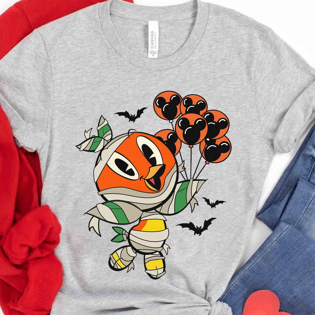 Orange Bird Mummy Halloween Mickey Balloons Shirt 2