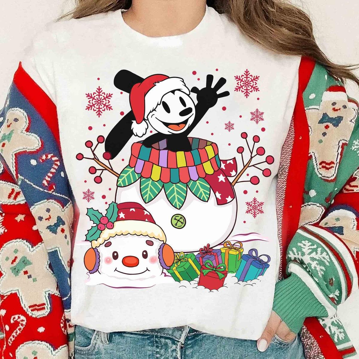 Oswald Lucky Rabbit Costume Snow Man Christmas Shirt 2