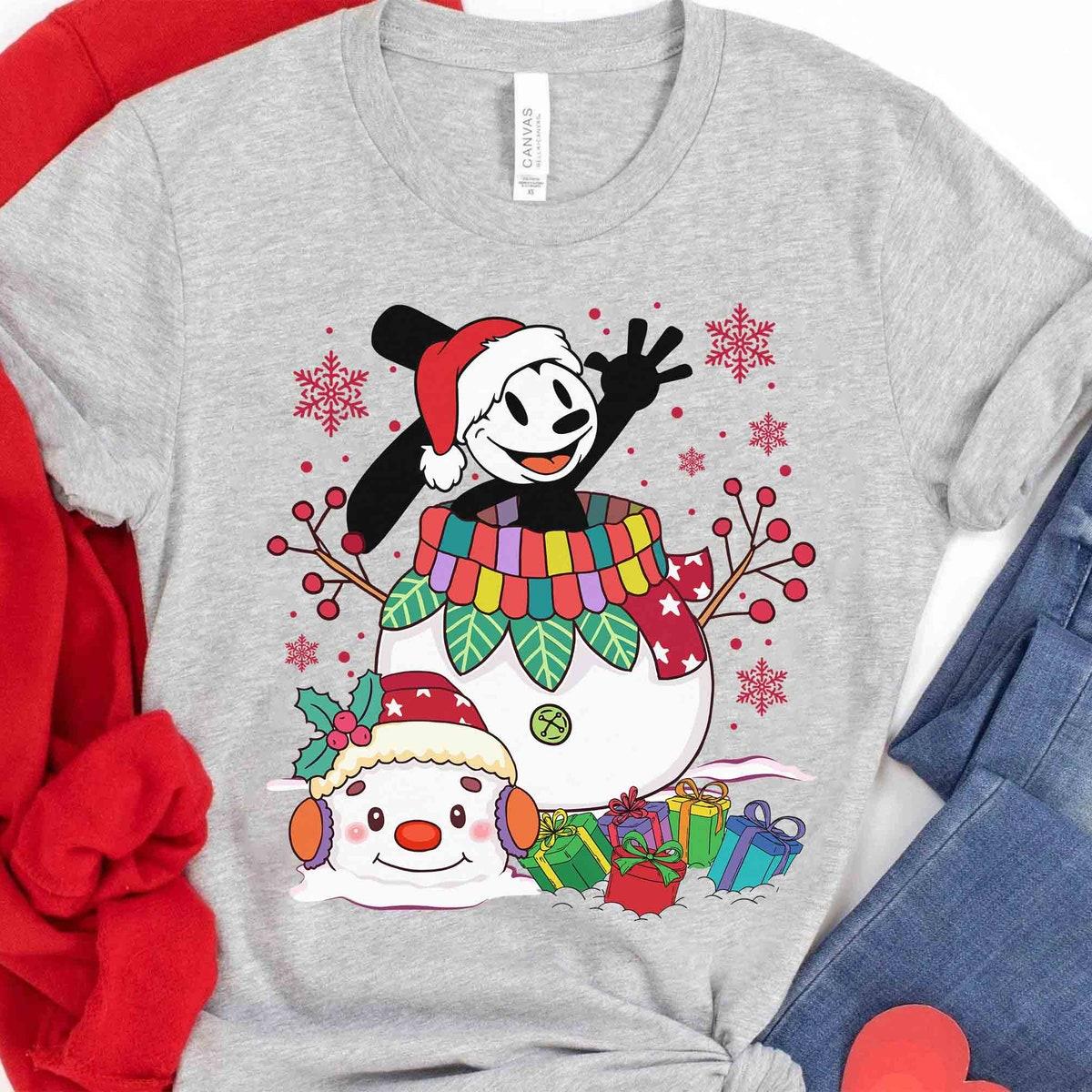 Oswald Lucky Rabbit Costume Snow Man Christmas Shirt 3