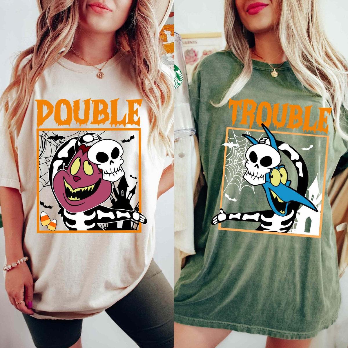 Pain And Panic Skeleton Double Trouble Halloween Shirt 1