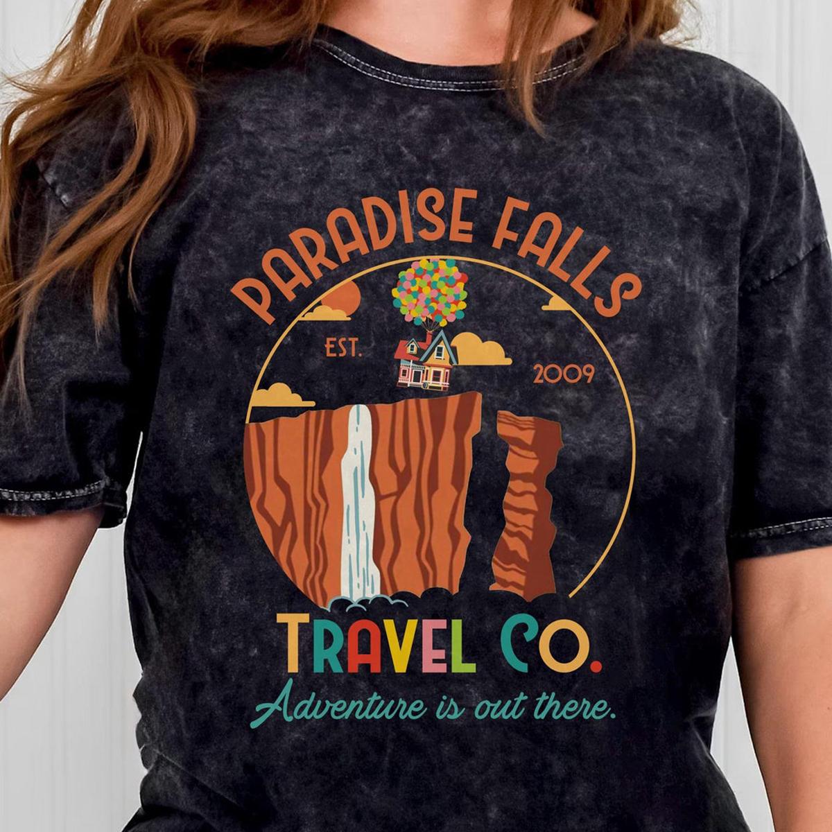 Paradise Falls Vacation Travel Co Balloon House Shirt 3