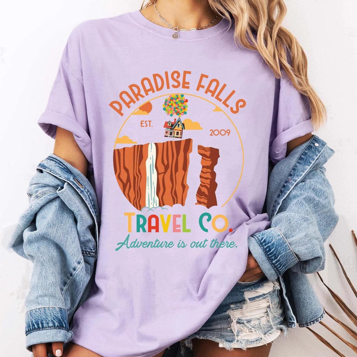 Paradise Falls Vacation Travel Co Balloon House Shirt 4