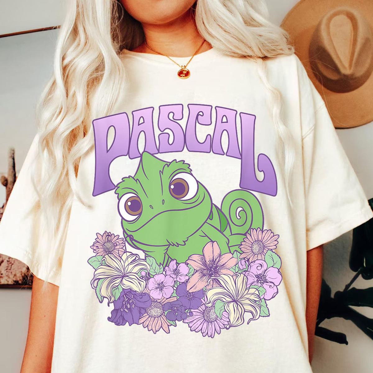 Pascal Floral Pastel Portrait Tangled Rapunzel Princess Shirt 2