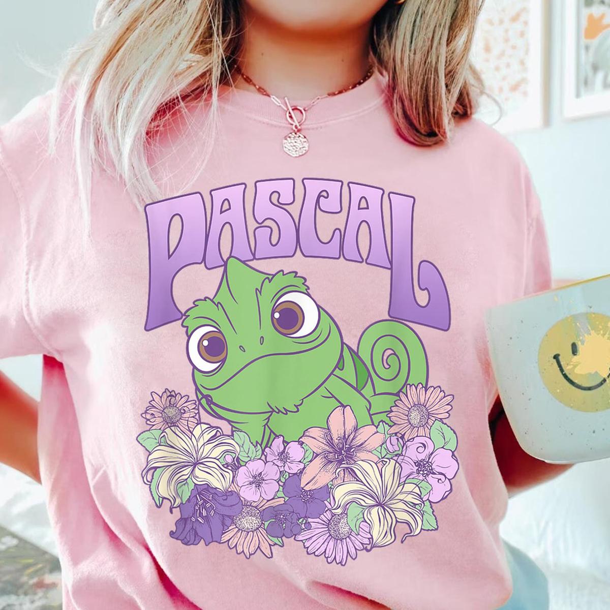 Pascal Floral Pastel Portrait Tangled Rapunzel Princess Shirt 3