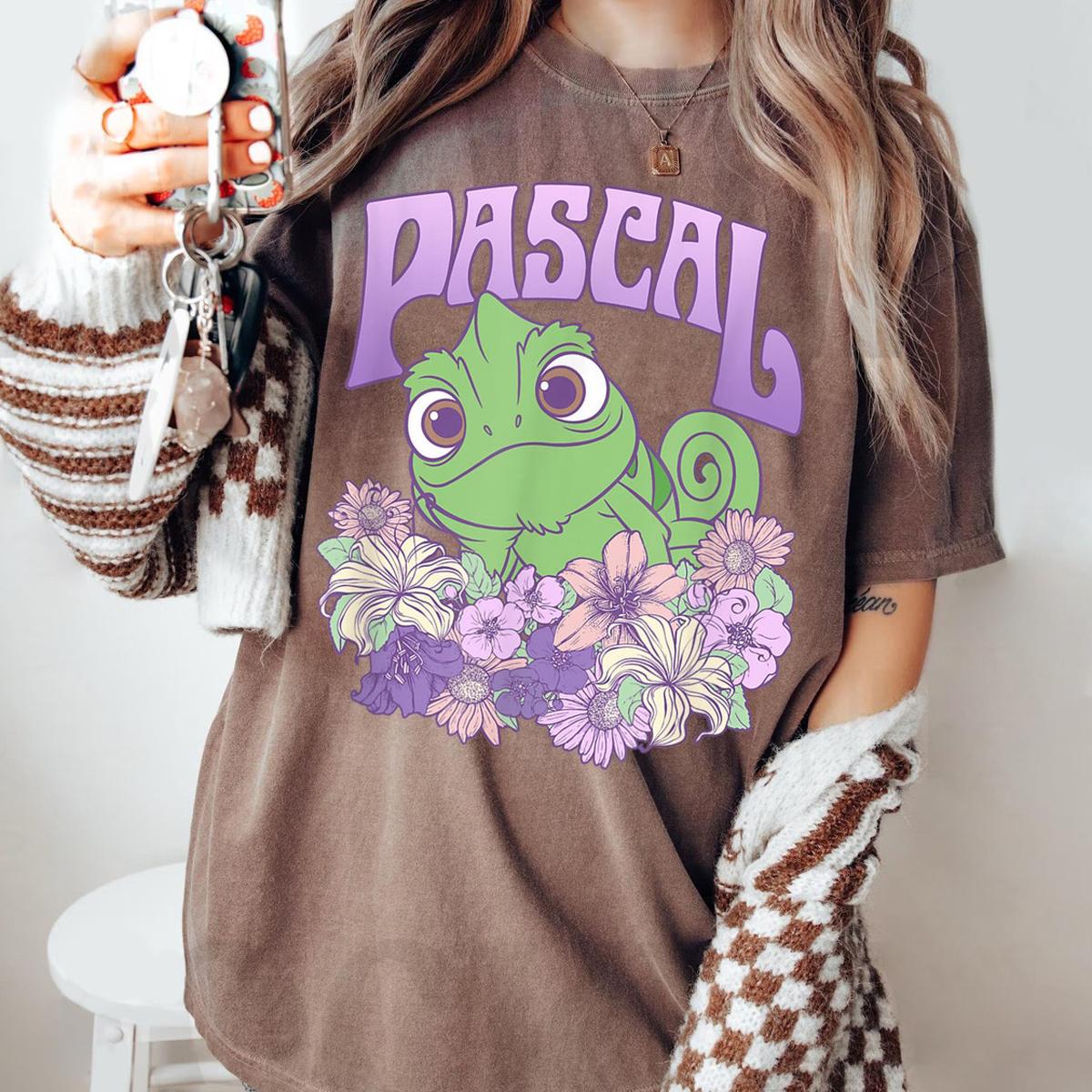 Pascal Floral Pastel Portrait Tangled Rapunzel Princess Shirt 6