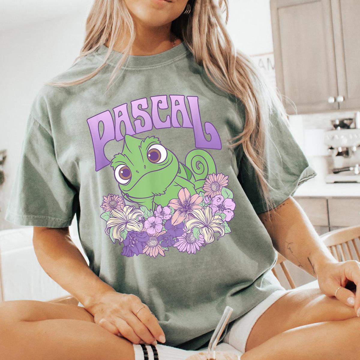 Pascal Floral Pastel Portrait Tangled Rapunzel Princess Shirt 7