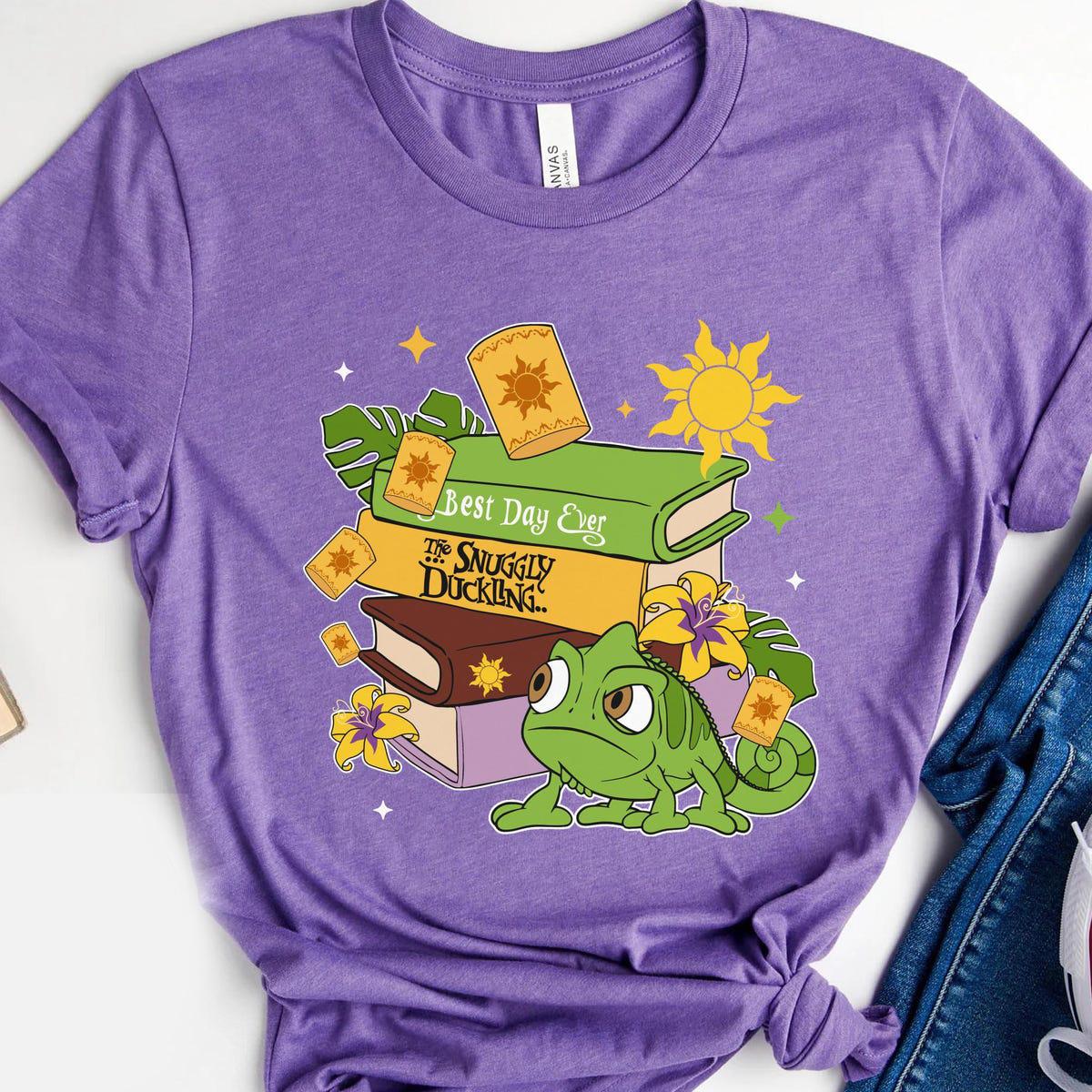 Pascal Sun Lantern With Books Disney Tangled Rapunzel Princess Shirt 1