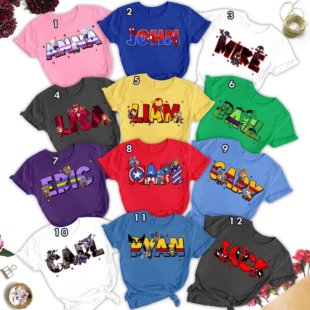 Personalized Animated Superheroes Name Shirt 1