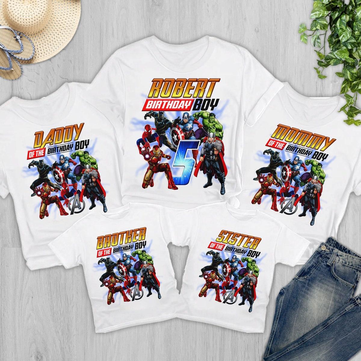 Personalized Avenger Boy Birthday Superhero Family Matching Shirt 2