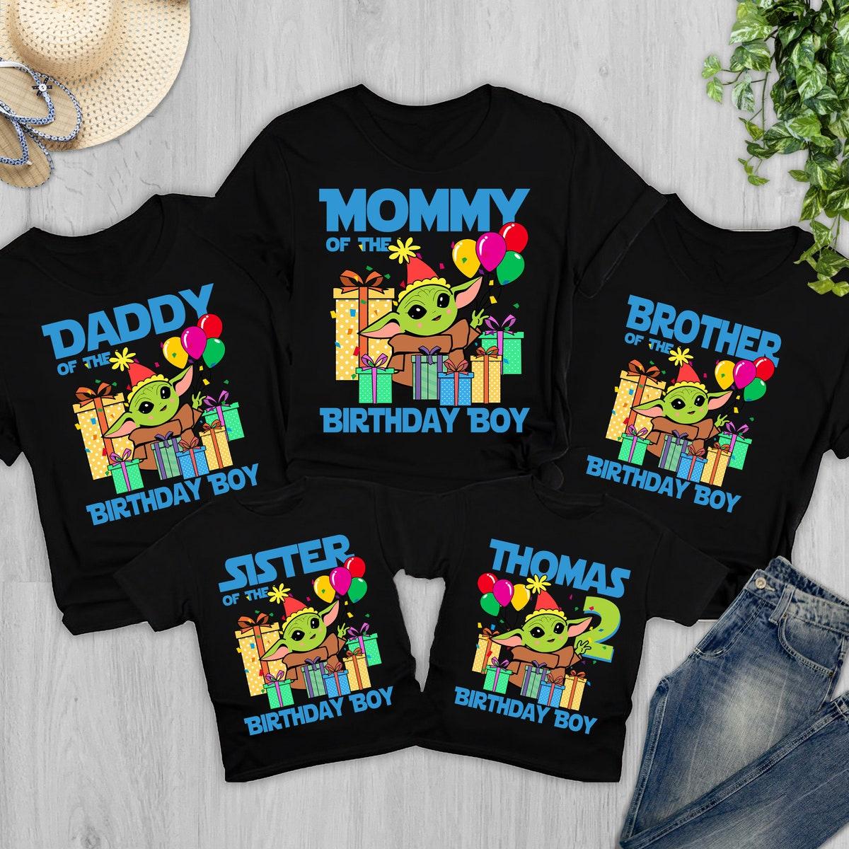 Personalized Baby Yoda Birthday Family Shirt 1