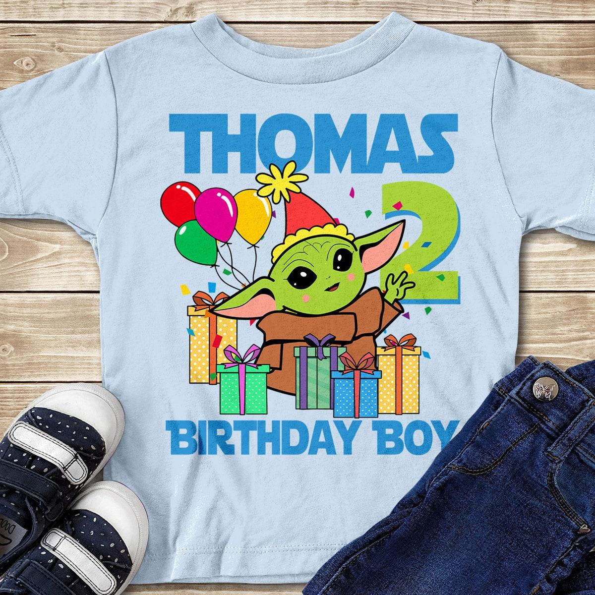 Personalized Baby Yoda Birthday Family Shirt 3