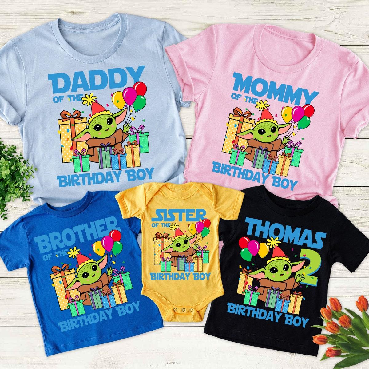 Personalized Baby Yoda Birthday Family Shirt 4