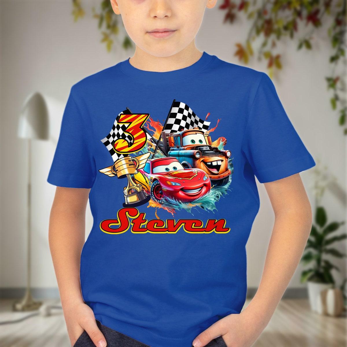 Personalized Car Cartoon Characters Birthday Shirt 1