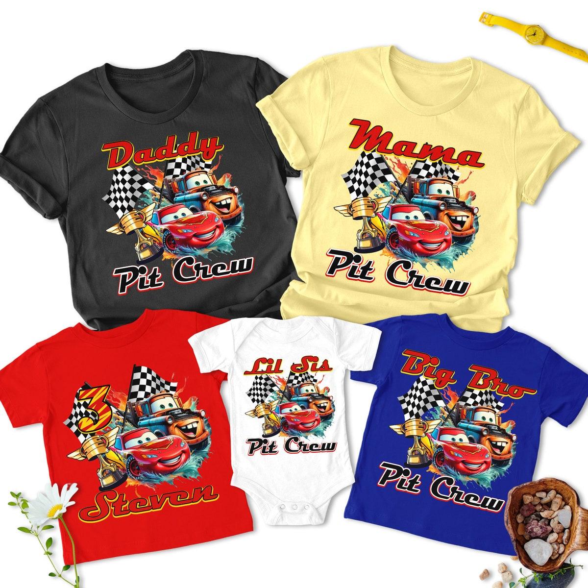 Personalized Car Cartoon Characters Birthday Shirt 3