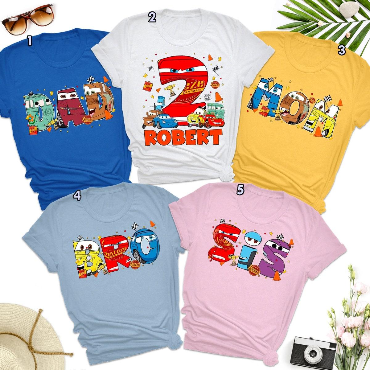 Personalized Cars Birthday Family Matching Shirt 3