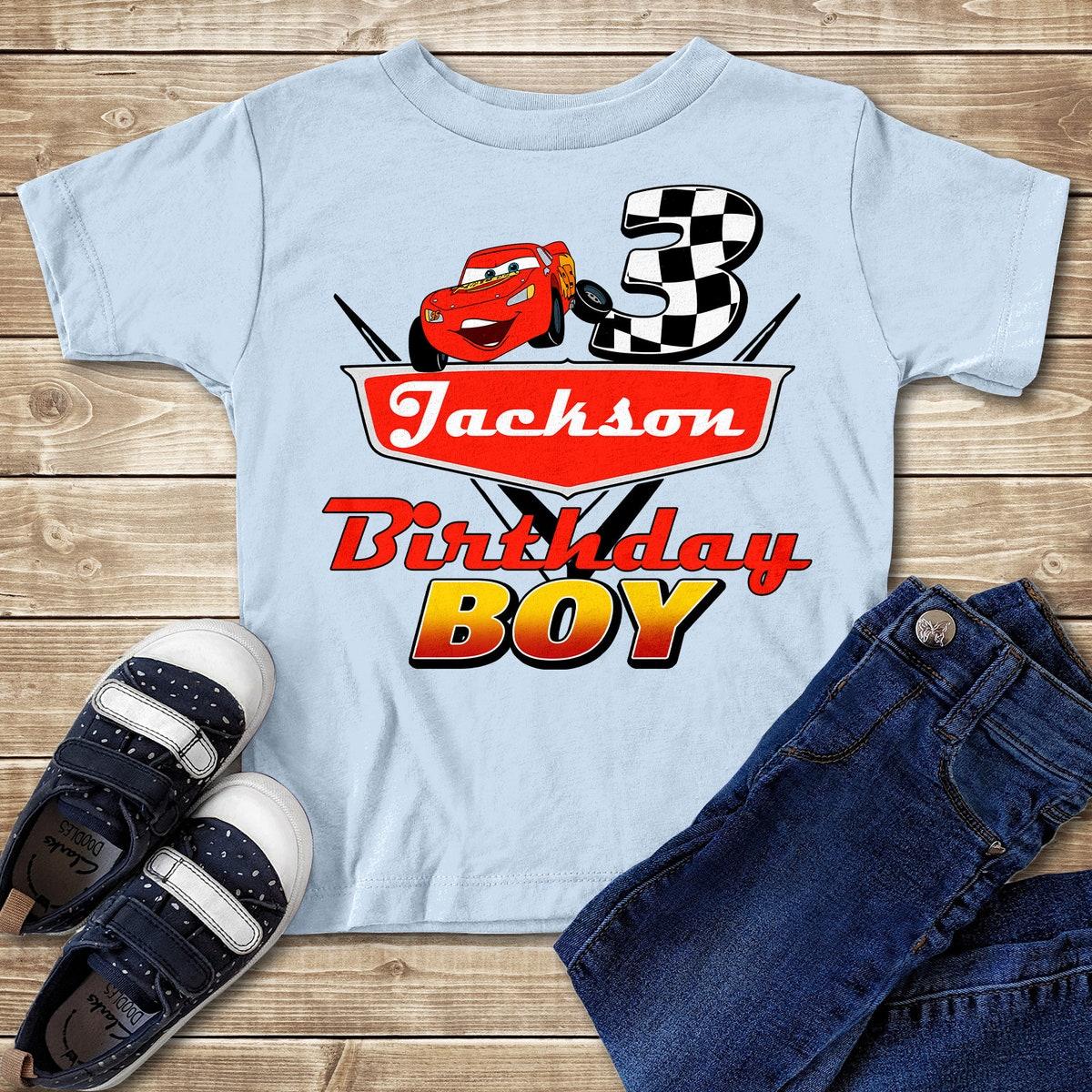 Personalized Cars Inspire Cartoon Birthday Boy Shirt 1