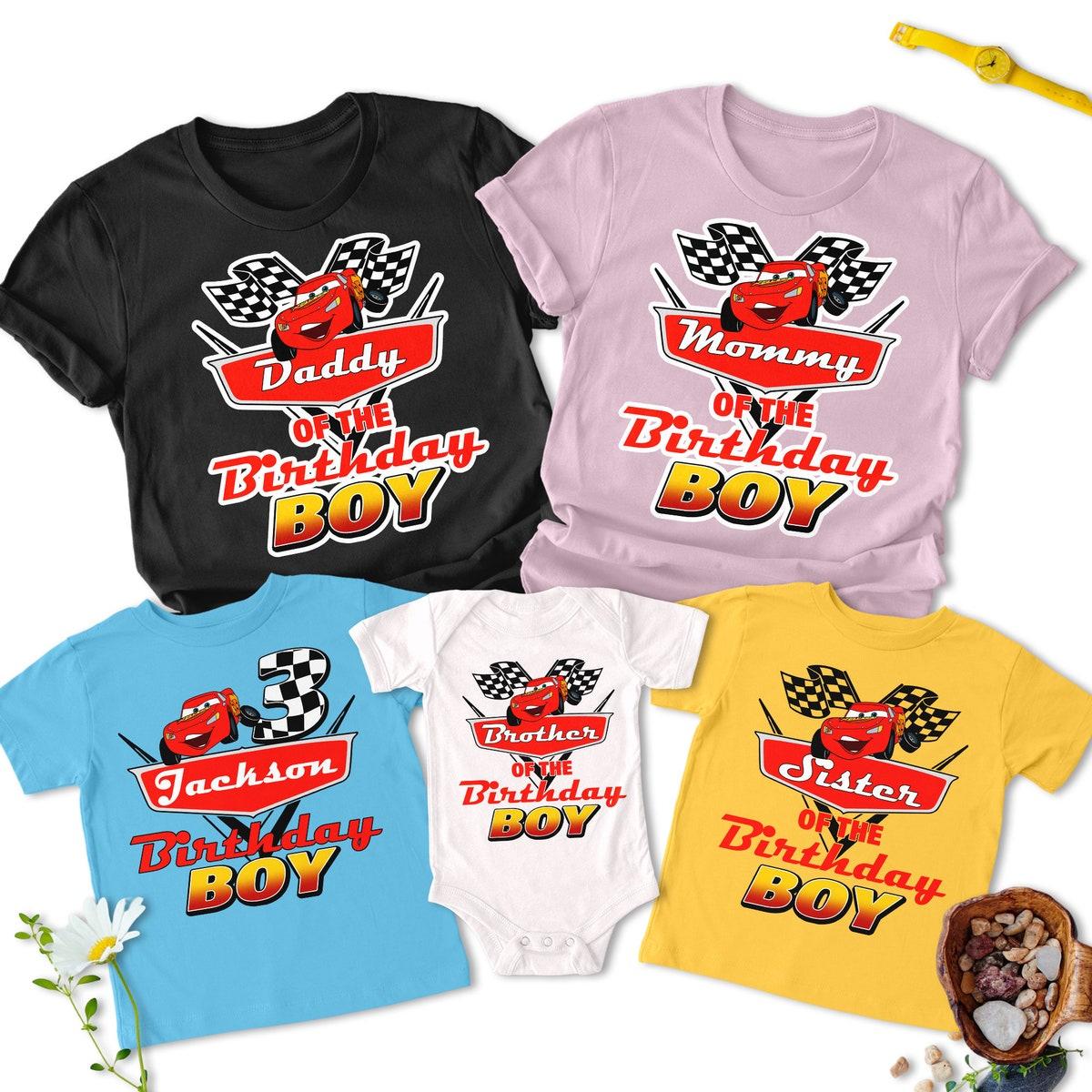 Personalized Cars Inspire Cartoon Birthday Boy Shirt 2