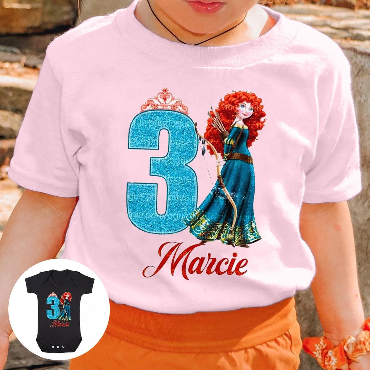 Personalized Curly Hair Princess Birthday Girl Shirt 1